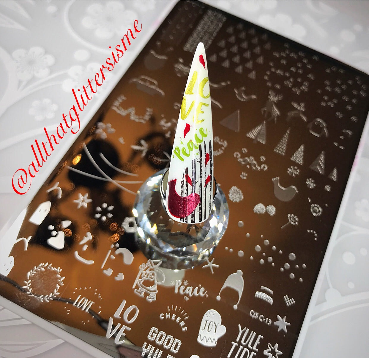 Yule Tide Christmas (CjSC-13) - Steel Nail Art Stamping Plate 14 x 9 Clear Jelly Stamper 